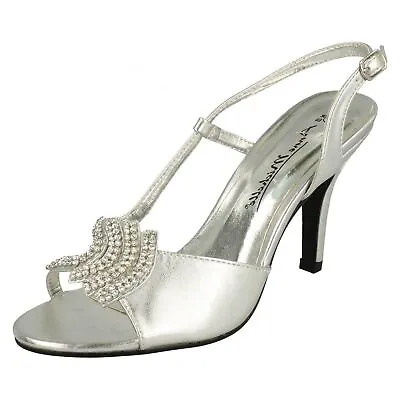 £2.99 • Buy Ladies Anne Michelle L3415 Diamante Buckle Party Wedding Christmas Sandals Size