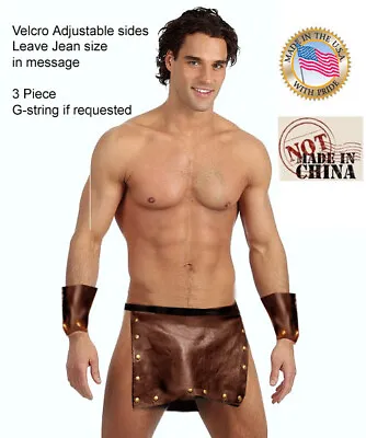 £26.69 • Buy Gladiator Warrior  Kilt Bib Costume 3pc   Made To Jean Size  