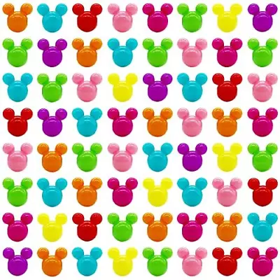 200 Pieces Mickey Beads Mouse Head Acrylic 12 MM Small Deep Color  • $21.46