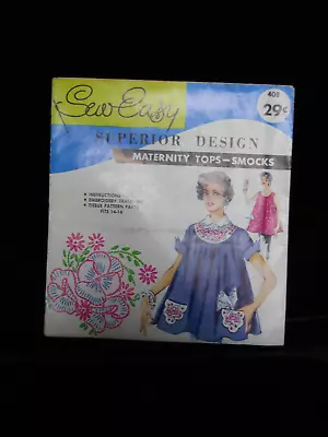 Vintage Superior Pattern Company Maternity Top Smock Nip Uncut #408 Size 14-16 • $9