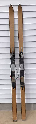 Vintage Lund Topflight All Hickory Skis Ebonite Bottom Model 2530 With Bindings • $85