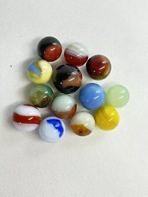 LOT OF 13 Vintage PATCH And Corkscrew MARBLES - .6  - .76   Near Mint - UV • $26