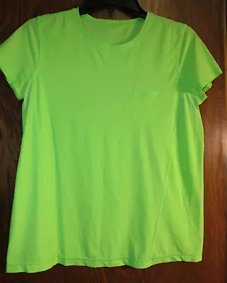 Lululemon 8 Runbeam Short Sleeve Zippy Neon Green Swim Run UV Block EUC! • £19