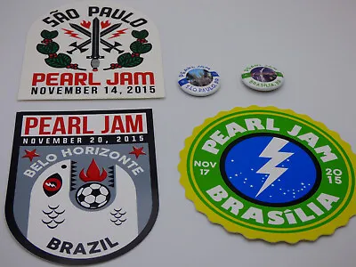 Pearl Jam - 2015 Sao Paulo & Brasilia Brazil Concert Stickers + Pinback Buttons • $102.46