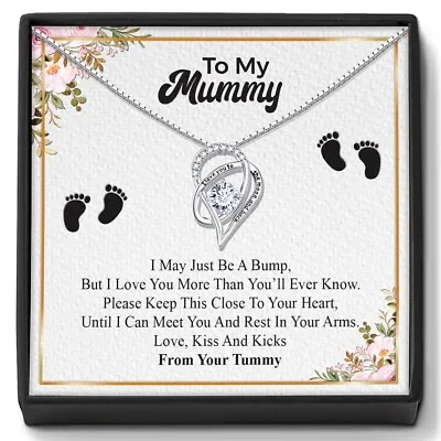 Mum To Be Gift From Bump To Mummy Silver Necklace And Personalised Card  • £19.95