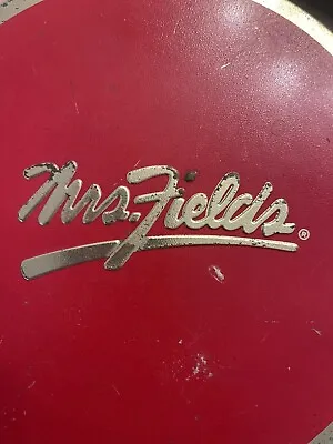 Mrs. Fields Vintage Large Cookie Tin Polka Dots 8”x4.5” Red & Gold Decor • $2.95