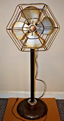 Vintage Kord PF-12X Extendable 38  - 59  Pedestal Fan 12  Blades Hexagon Cage • $248.79