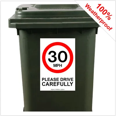 30mph Speed Limit Wheelie Bin Sticker Sign 9420 30cm X 20cm Safer Roads Children • $25.45