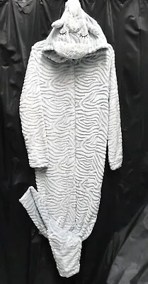 George Zebra Plush Fleece Micro-fiber Hooded 1-piece Union Suit Pajamas~l~12~14 • £15.25