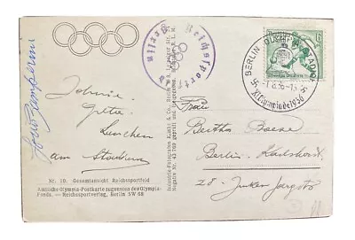 Louis Zamperini WWII Unbroken Signed 1936 Olympics Postcard Postcard • $395