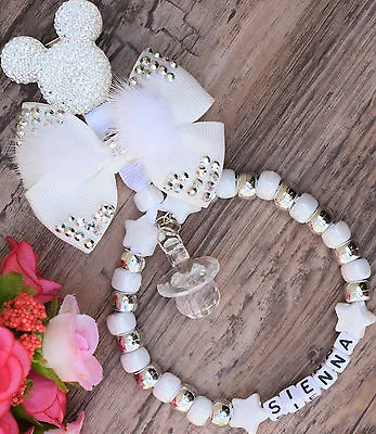 £7.99 • Buy Personalised Stunning Pram Charm In Pearl White For Baby Girls Boys Ideal Gift