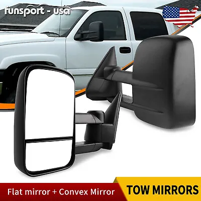 Pair Manual Fold Tow Mirrors For 1999-2006 Chevy Silverado GMC Sierra 1500 2500 • $60.89