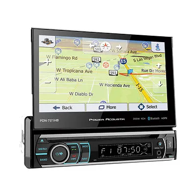 Power Acoustik PDN-721HB 1 DIN CD/DVD Player 7  Flip Up GPS Android Phone Mirror • $139.90