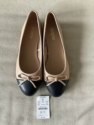 NEW J. Crew Factory Ballet Flats With Cap Toe BT268 Size 6.5 M Nude Black $118 • $48