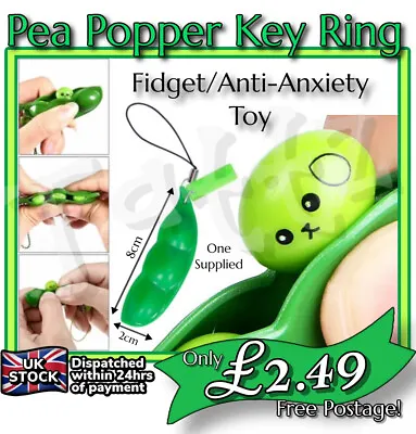 £2.49 • Buy Pea Popper Key Ring - Fidget/Anti-Anxiety Toy