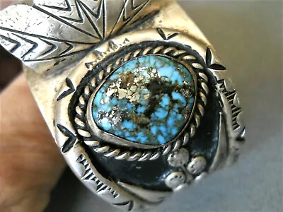 $225 • Buy Southwestern Native American Morenci Turquoise Sterling Silver Watch Bracelet