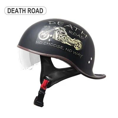 Retro Baseball Cap Motorcycle Half Helmet Open Face Scooter Moped Jet Helmet • $54.14