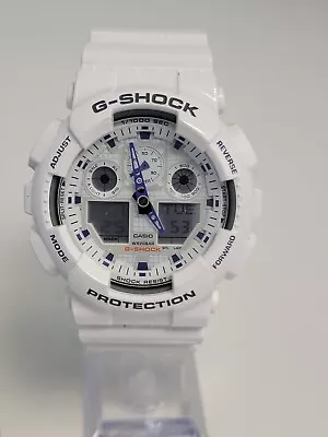 Vintage Casio G Shock White Resin Analog Digital Quartz Watch 5081 GA-100A • $48