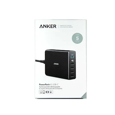 $67.95 • Buy Anker Powerport+5 Usb-c 5 Port 60w Wall Ac Charger Usb Pd *returned #1* A2053t11
