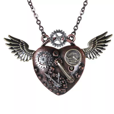 STEAMPUNK WING Necklace Gearwork Pendant Steam Punk Gear Jewelry Jewellery • $15