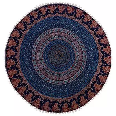 Large Mandala Floor Pillows Round Bohemian Meditation Cushion Cover Round Poo... • $20.76