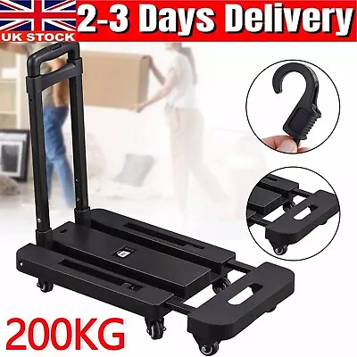 Folding Hand Sack Trolley Truck Barrow Luggage Warehouse Shopping Car Cart 200KG • £39.69