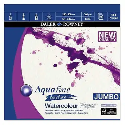 £18.54 • Buy Daler Rowney Aquafine Texture Watercolour Paper Jumbo 50 Sheet Pad 9.8  X 9.8 