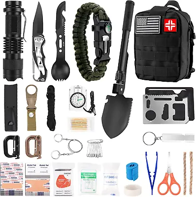 Emergency Survival Kit First Aid Kit 121Pcs Tactical Gear Camping Gear Emergenc • $41.22