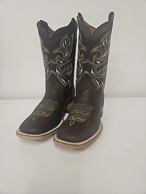 Men's Rodeo Cowboy Boots Genuine Leather Western Square Toe Sz 8. A27 • $80