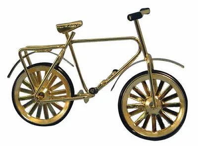 Small Childs Gold Bicycle Doll House Miniature 1.12th Scale Bike • £3.49