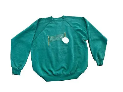 Vintage 90s Embroidered Volleyball Crewneck Sweatshirt Size XL • $24.99