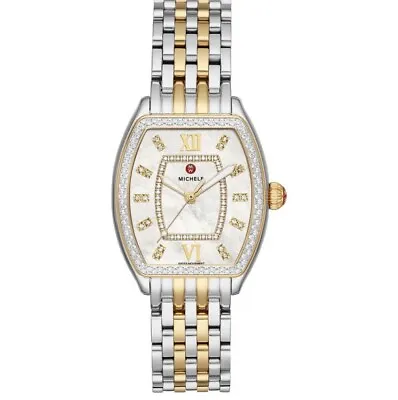 Michele Deco Diamond Mother Of Pearl Dial Two Tone Stainless Steel Women’s Watch • $1249