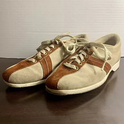 Vintage Women’s Hush Puppies Tan Suede Bowling Shoes Size 5 1/2?  Made In USA • $35