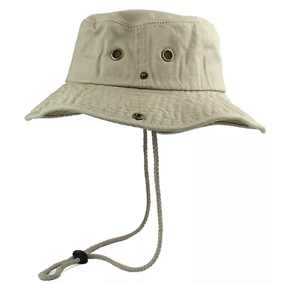 Mens Boonie Bucket Wild Brim Hat 100% Cotton Khaki Military Safari Camping Cap  • $9.89