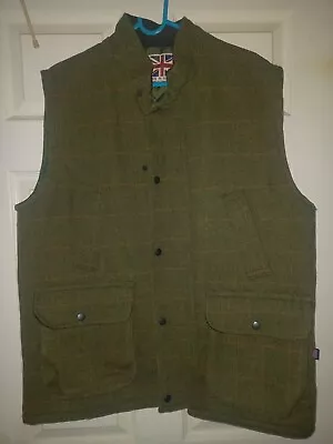 Tweed Country Style Gilet Waistcoat. Size L • £15