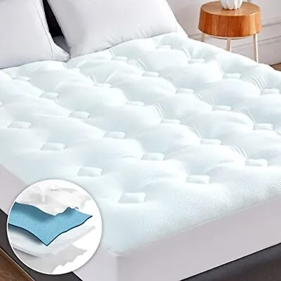 Hansleep Memory Foam Mattress Topper Kingsize Bed Cooling Gel Bamboo Mattress • £54.99