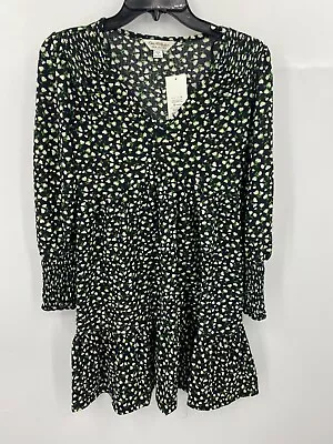 Miss Selfridge Womens US 4 Dress Black Floral Long Sleeve Mini NWT • $25.12