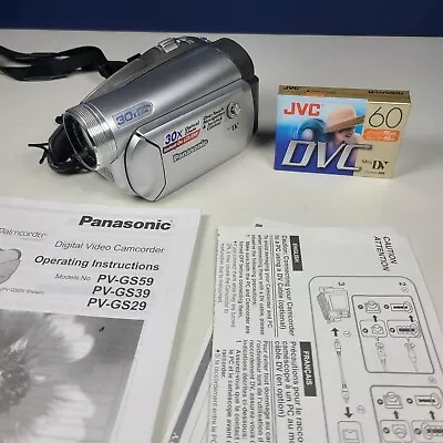 Panasonic PV-GS29 30x Optical Zoom MiniDV Video Camera With Battery UNTESTED  • $37