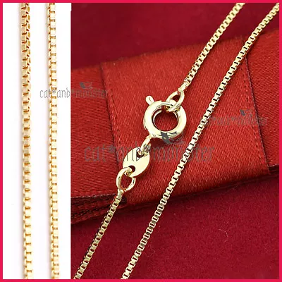 Ladies Girls KIDS 18K GOLD GF SOLID BOX CHAIN NECKLACE FOR PENDANT JEWELRY 45cm • $9.32