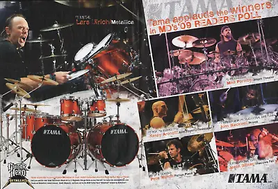 2009 2pg Print Ad Tama Starclassic Drum Kit W Lars Ulrich Metallica Mike Portnoy • $9.99