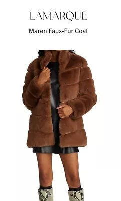 £239.30 • Buy Nwot Womens Lamarque Maren Faux- Fur Coat  Brown Size L $295