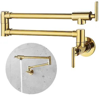 VEVOR Wall Mounted Faucet Pot Filler Kitchen Faucet Brass Stretch Basin Sink Tap • $66.39