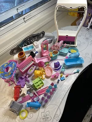 VTG 1980-00’S LG Lot Barbie Furniture Play Items DresserPianoRadioEtc’ Look • $60.55