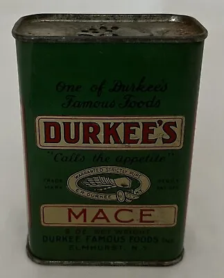 $19.99 • Buy Vintage Durkee's Mace Antique All Metal Spice Tin Container 