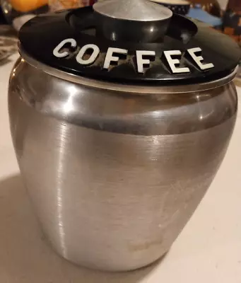 Vintage Mid-Century Modern  KROMEX   Spun Aluminum  COFFEE  Canister W/Lid EXC'T • $19