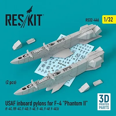 ResKit RS32-0446 Scale Kit 1:32 USAF Inboard Pylons For F-4  Phantom II  (2 Pcs) • $19.95