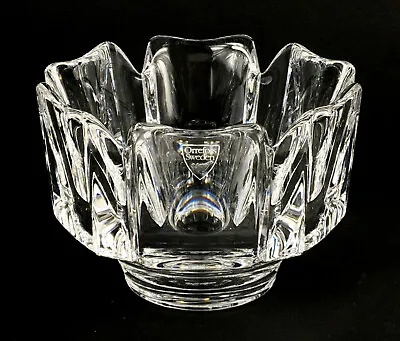 Orrefors Lars Hellsten Corona Sweden Scandinavian Crystal Art Glass Round Bowl • $34.18