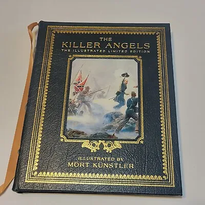 THE KiLLER ANGELS SiGNED ILLUSTRATED MORT KUNSTLER EASTON PRESS LEATHER #3026 • $112.50