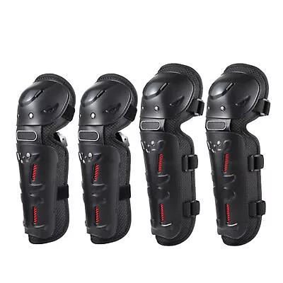 4 X Motorcycle Knee Elbow Shin Armor Bike Protector Guard Pad Gear Off-road P9D3 • $25.99