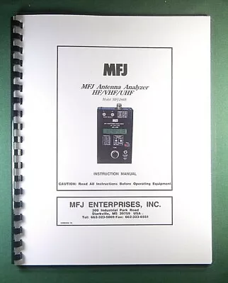 MFJ 266B Antenna Analyzer Instruction Manual: W/Clear Protective Covers! • $22.50